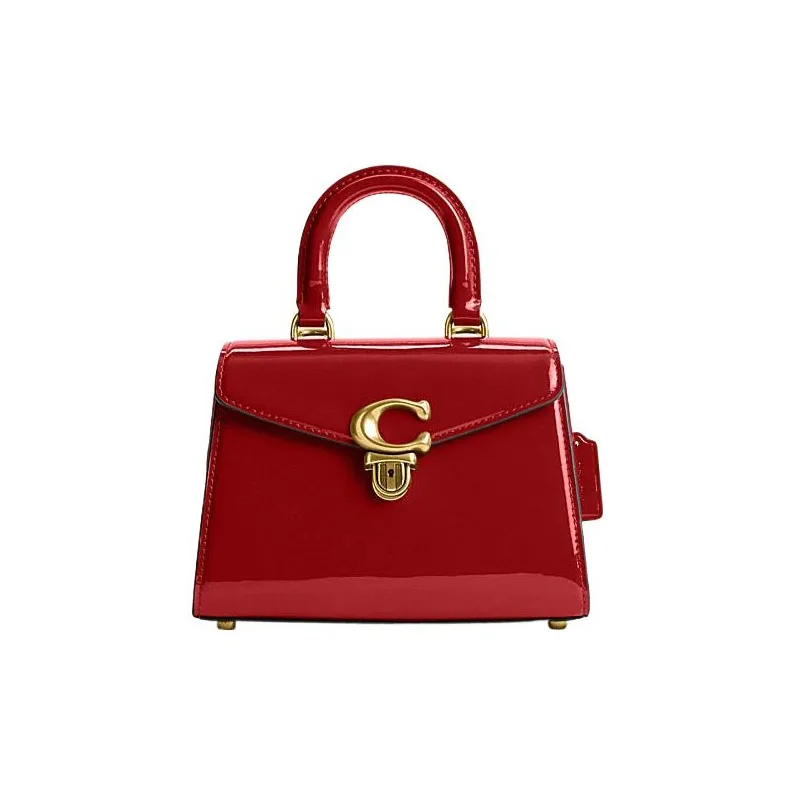 COACH Sammy Patent Leather Lady Dior Bag, Shoulder Bag, Crossbody Bag, Handbag Women's Red