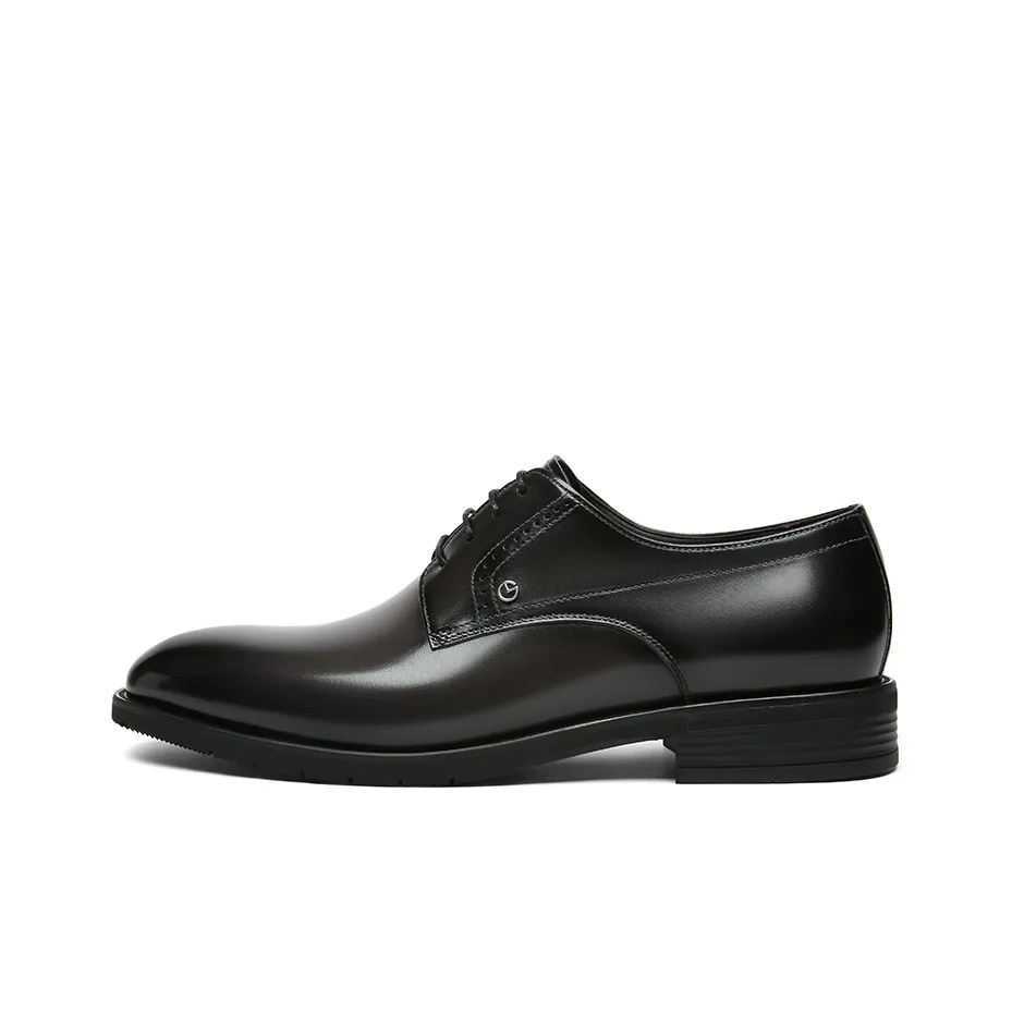 GOLDLION Dress Shoes Men's Low Top Black Gray/Light Brown