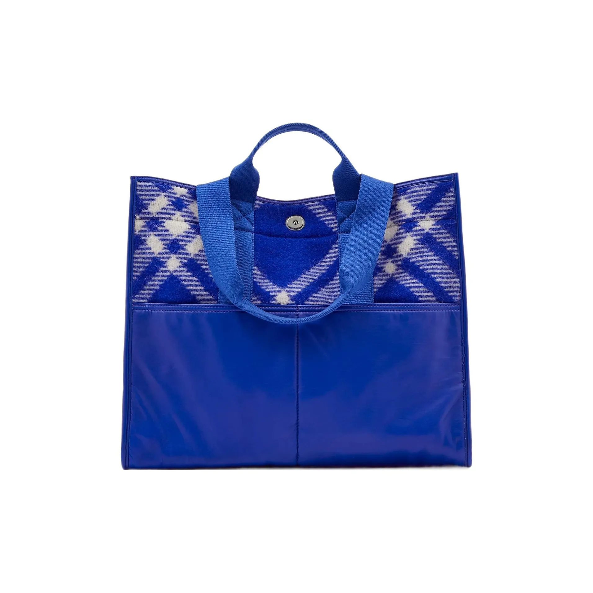 Burberry Check Pattern Shopper Tote Bag Blue