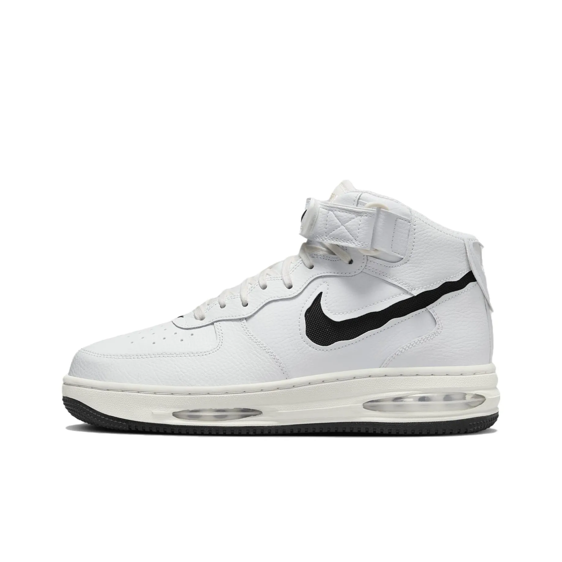 Nike Air FORCE 1 Slip-resistant MID Скейтбординг Кроссовки Мужские Белый Черный