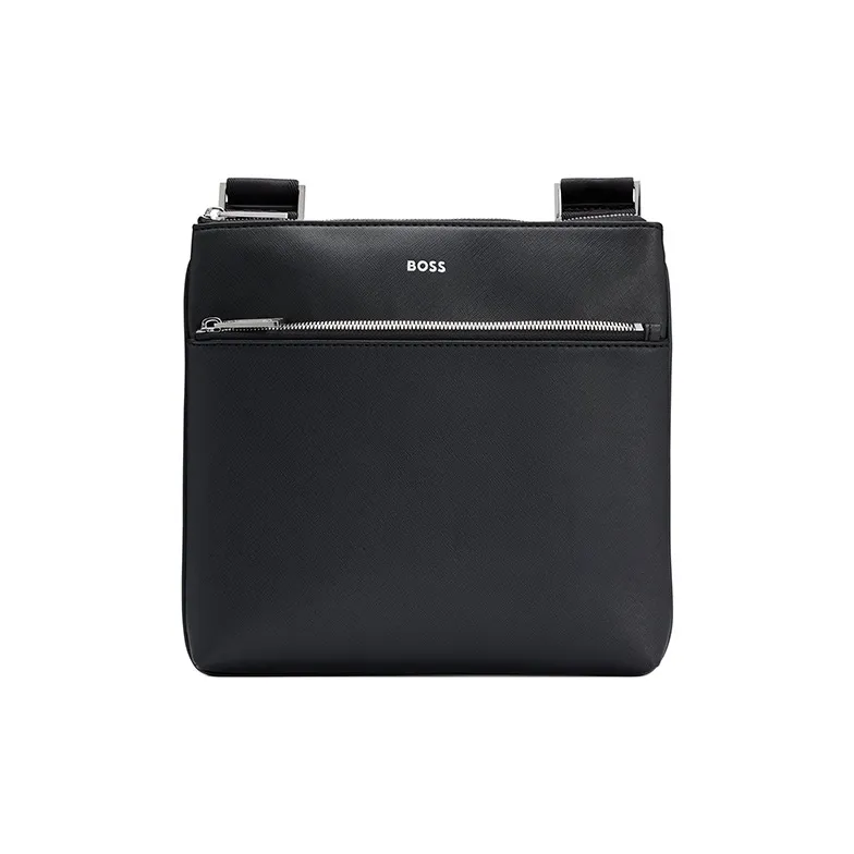 HUGO BOSS Recycled Leather Envelope Bag Crossbody Bag Shoulder Bag Men's Black