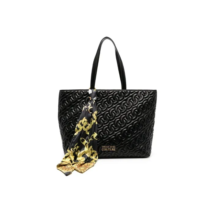 VERSACE JEANS COUTURE Polyurethane Tote Bag Shopping Bag Handbag Women's Black