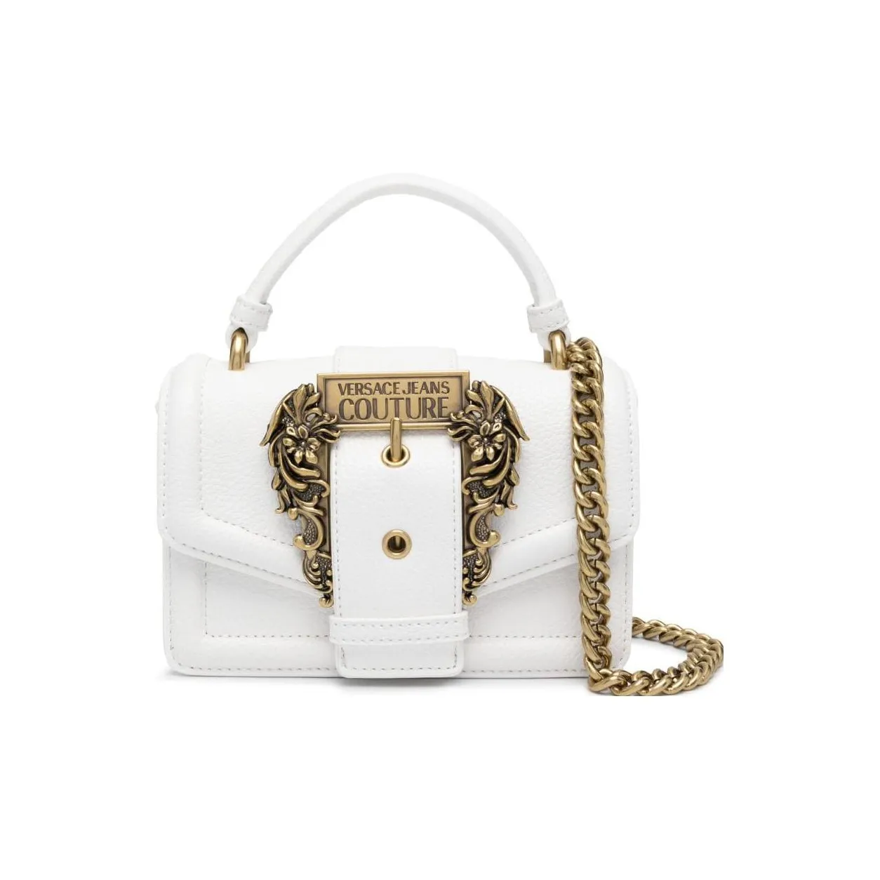 VERSACE JEANS COUTURE Polyester Handbag, Shoulder Bag, Crossbody Bag Mini Women's White