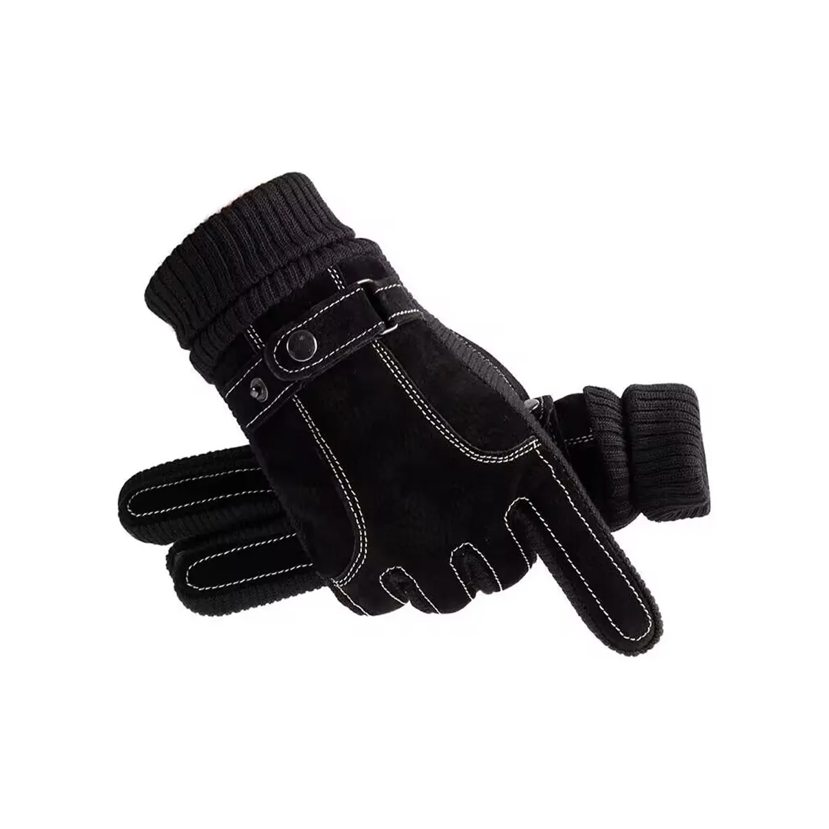 Youyoulan Перчатки из свиной кожи вязаные мужские