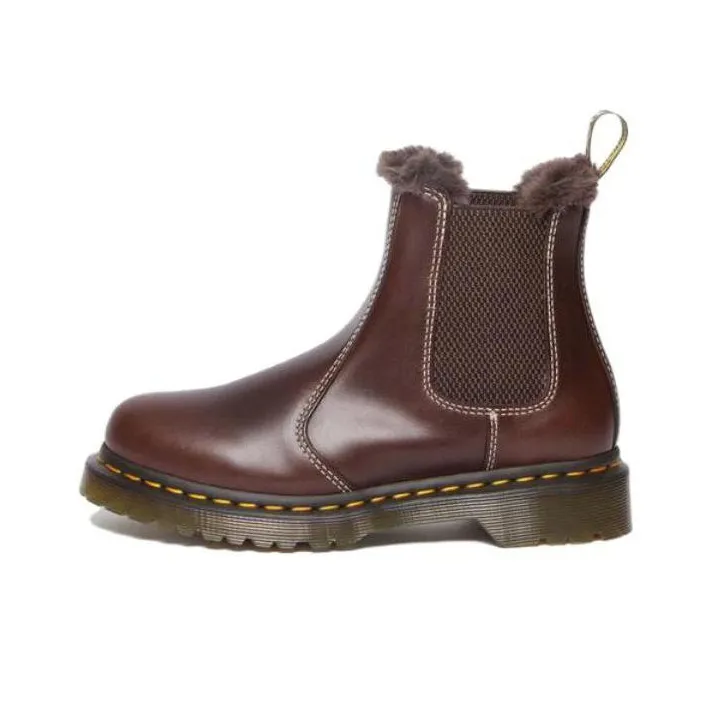 Dr. Martens 2976 Leonore Faux Fur Lined Chelsea Boots 'Dark Brown' Women's