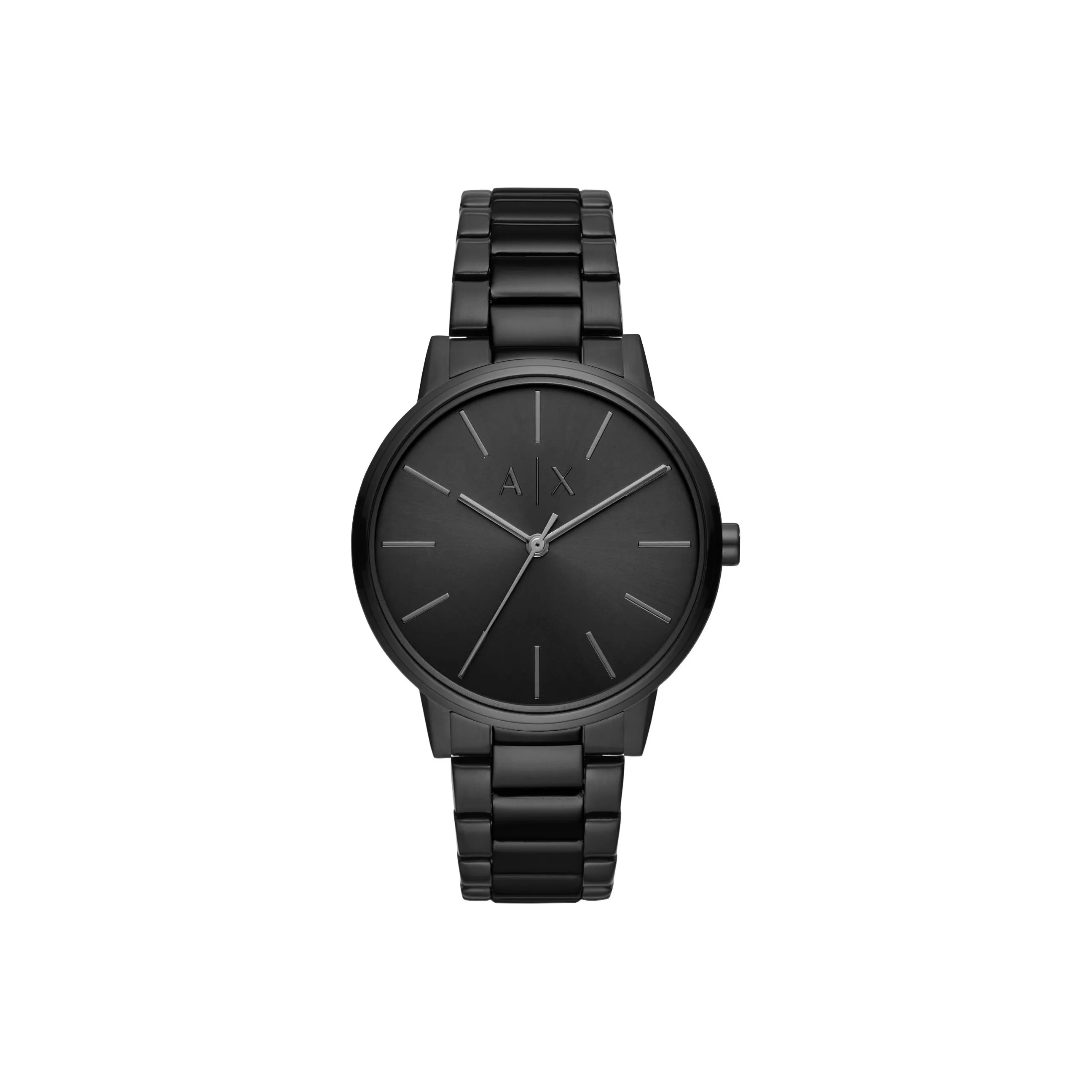 ARMANI EXCHANGE AE ARMANI Мужские часы Кварцевый механизм Ремешок из нержавеющей стали Черный циферблат
