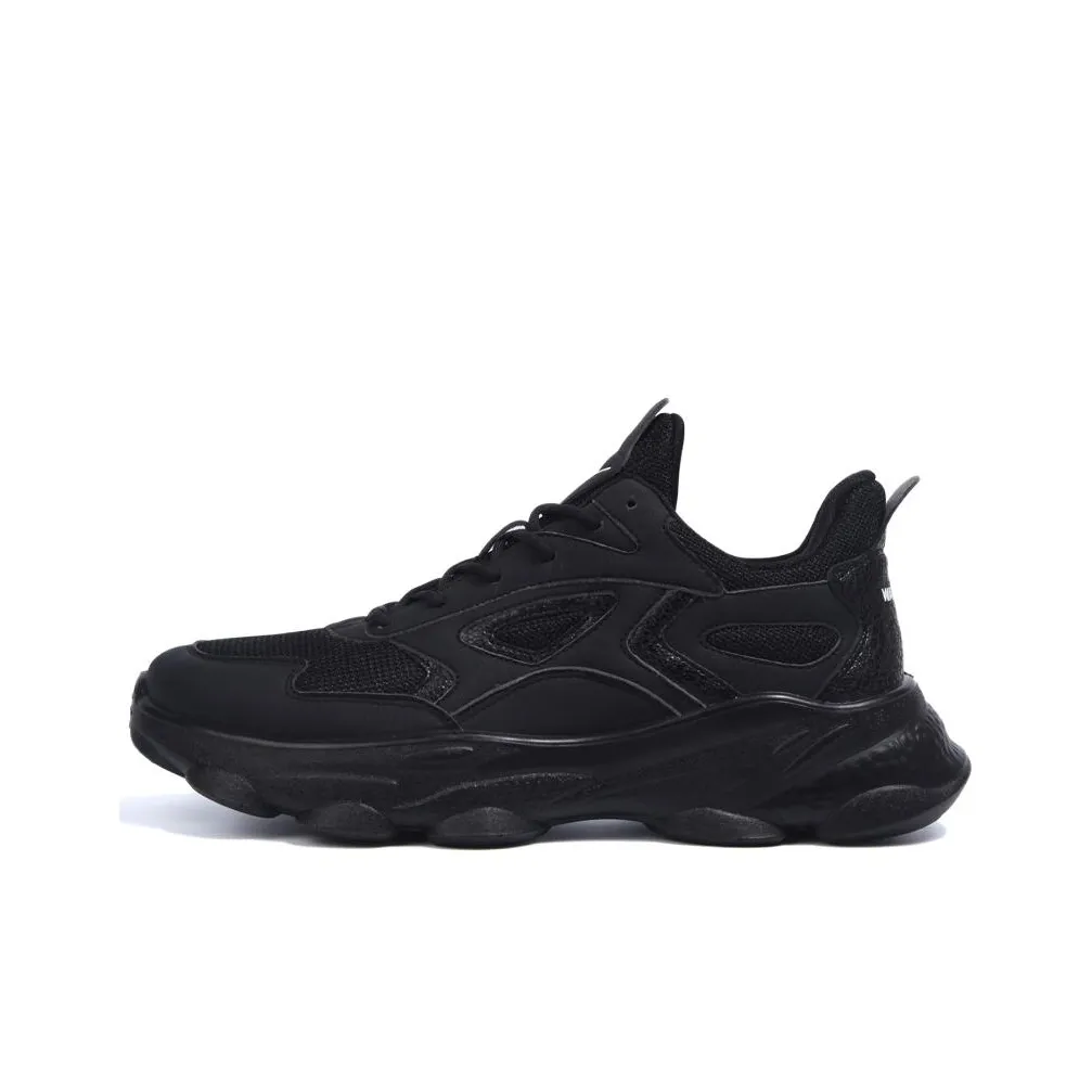 Warrior Cushioning Low Top Chunky Sneakers Men's Black