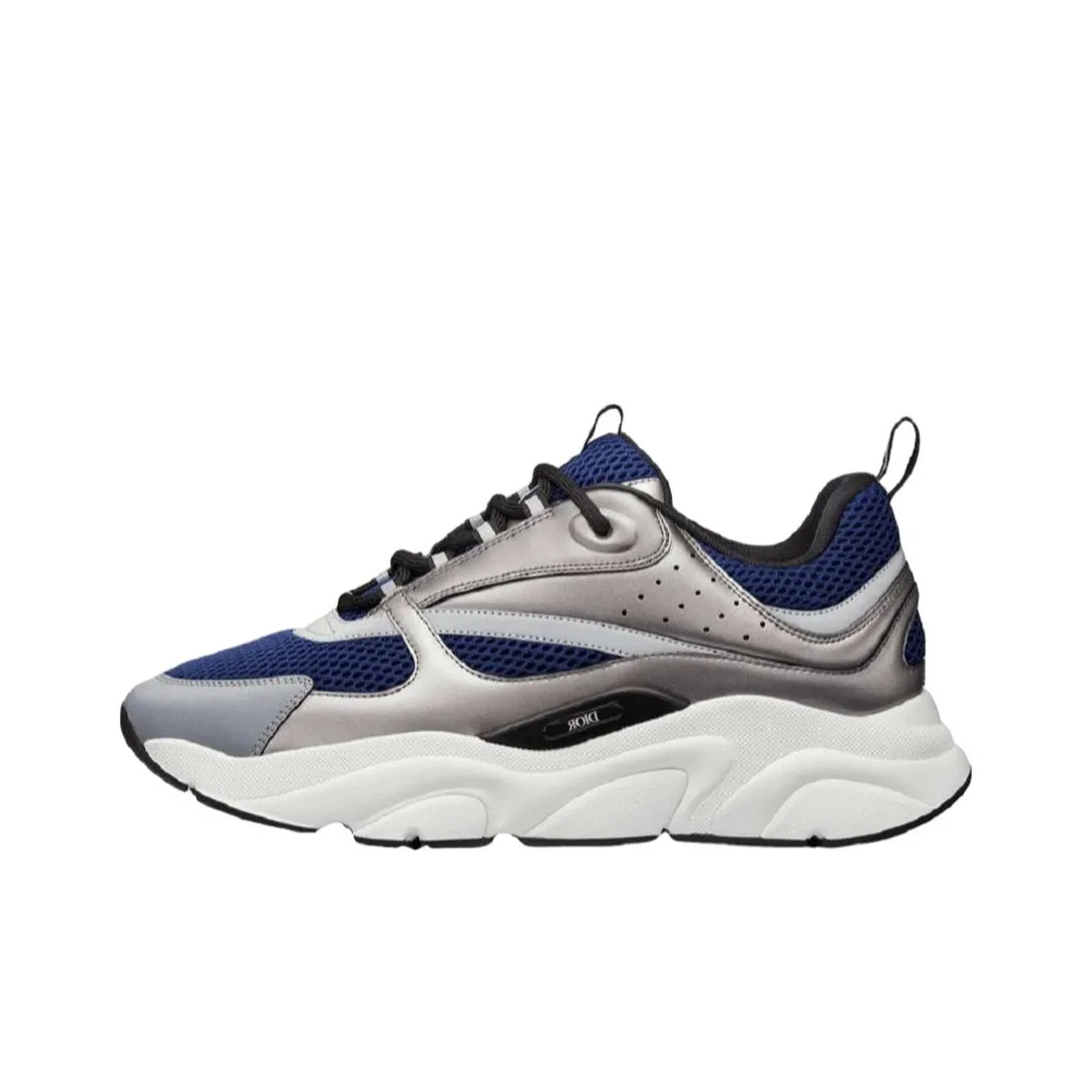DIOR B22 Blue Technical Mesh Silver Tone White