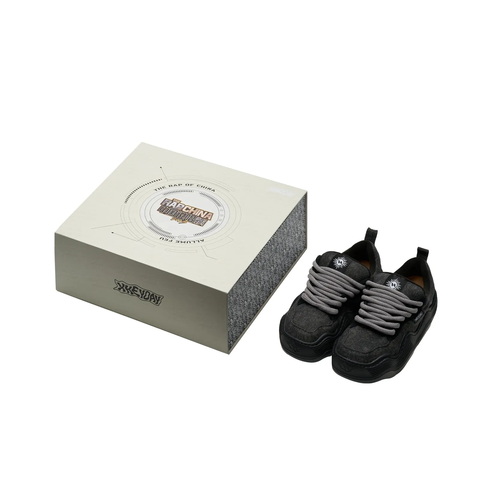 ALLUME FEU X '2023' x Heyday Slip Resistant Low Top Скейтборд Кроссовки Unisex Черный