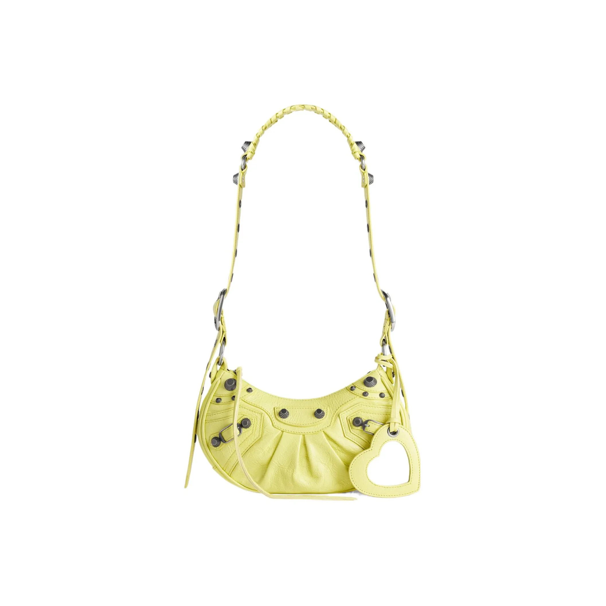 Balenciaga Le Cagole Sheepskin Portable Crossbody Bag, Shoulder Bag Mini Women's Yellow