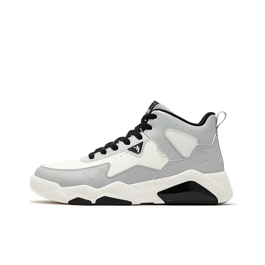 361° Winter Journey Warm Anti Slip And Wear Resistant High Top Skateboard Shoes Men's White Gray