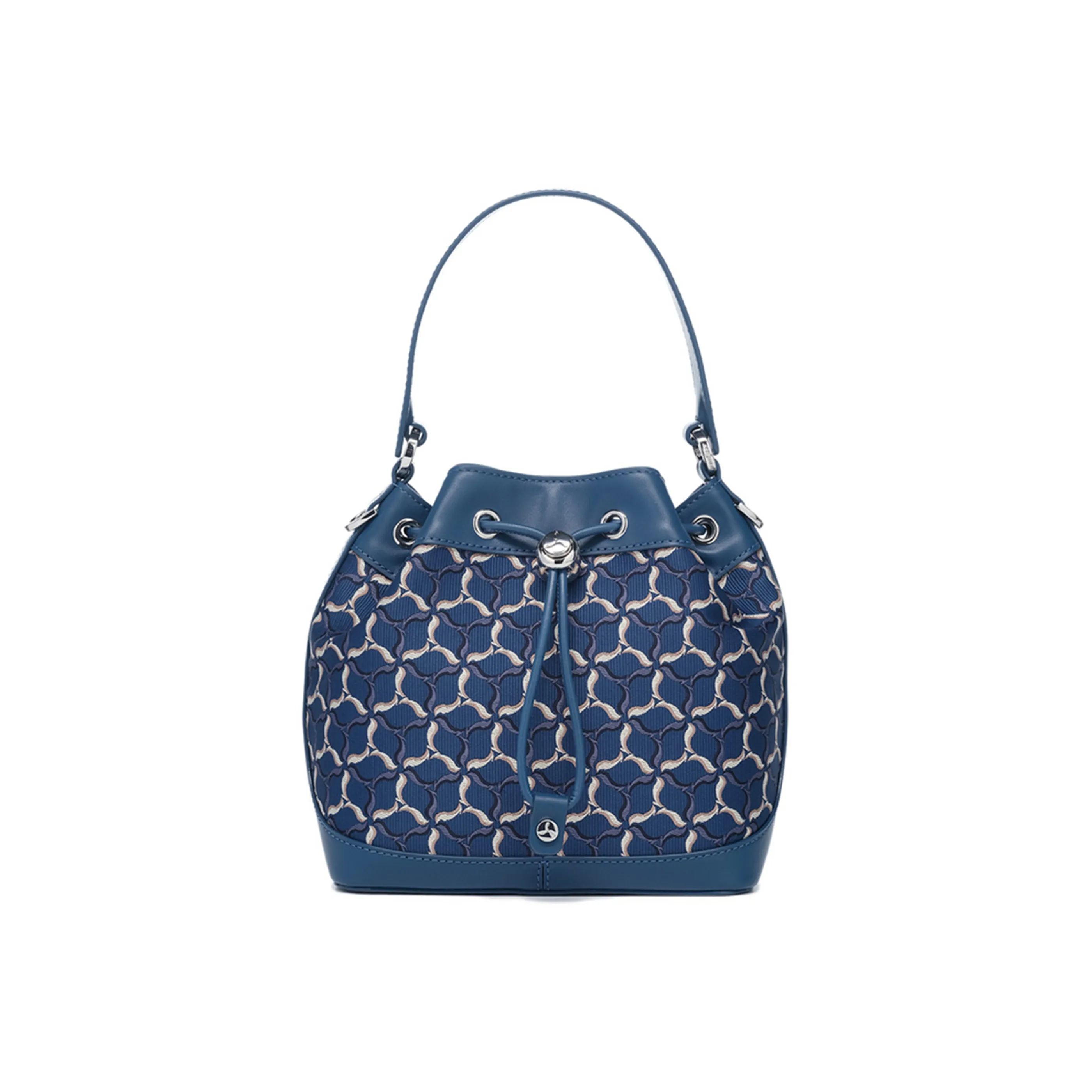 LI NING 1990 Classic Collection Кожа Сумка-ведро Через плечо Одно плечо Сумка Обычный Женский Новый Синий цвет броненосца