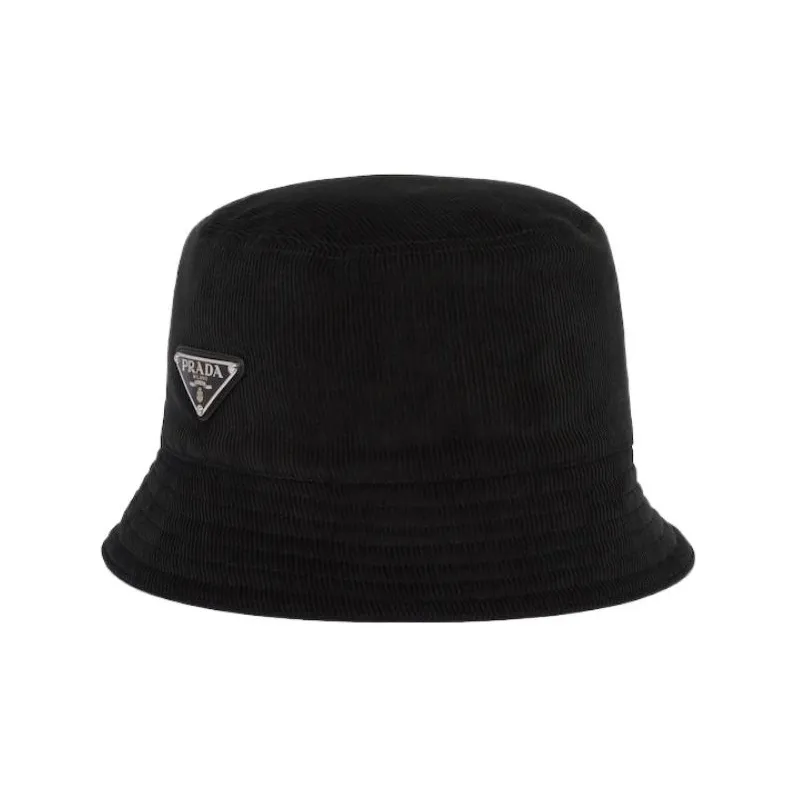 PRADA Cotton Bucket Hats Men's Black