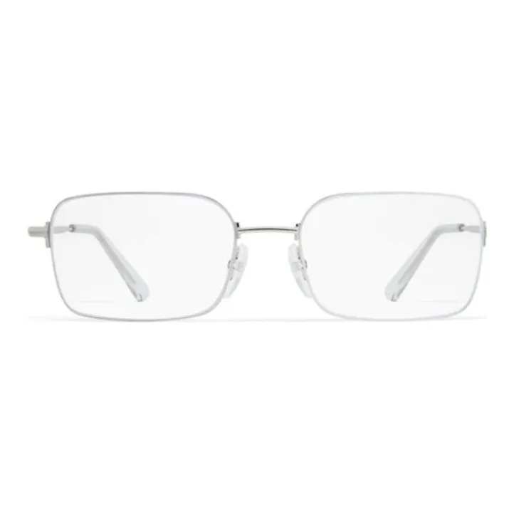 Balenciaga Metal Irregular Shape Eyeglass Frames Women's Silver
