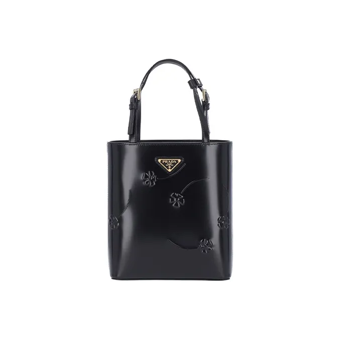PRADA Leather Tote Bag, Shopping Bag, Shoulder Bag, Crossbody Bag, Handbag Mini Women's Black
