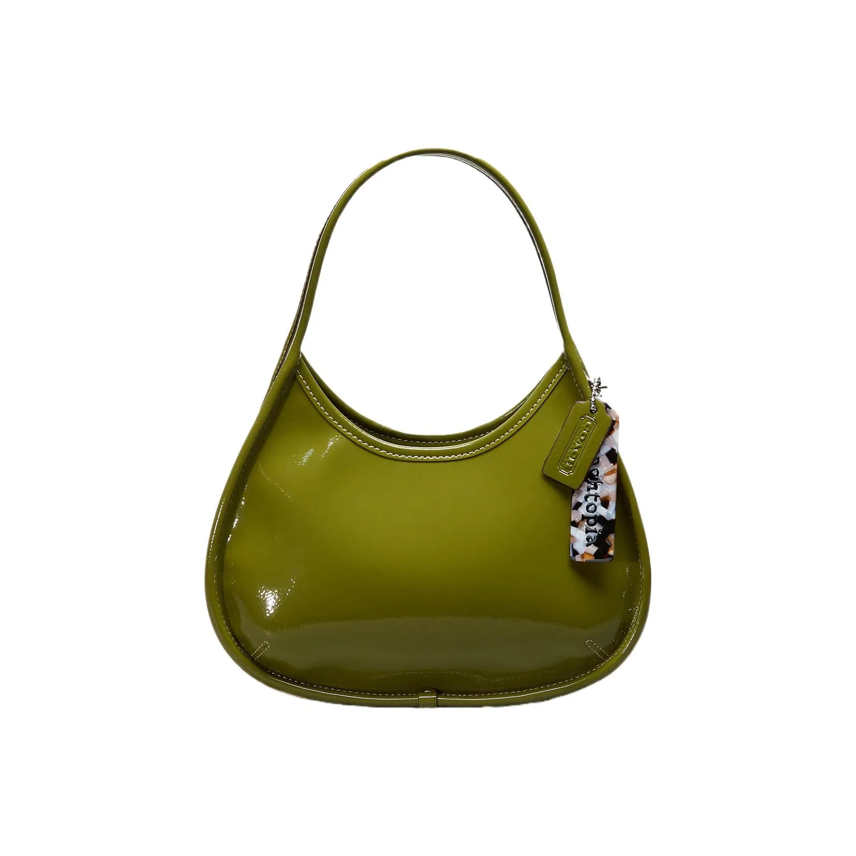 Coachtopia Ergo Лак Кожаная Сумка через плечо Сумка Сумка через плечо Женская Оливково-зеленая