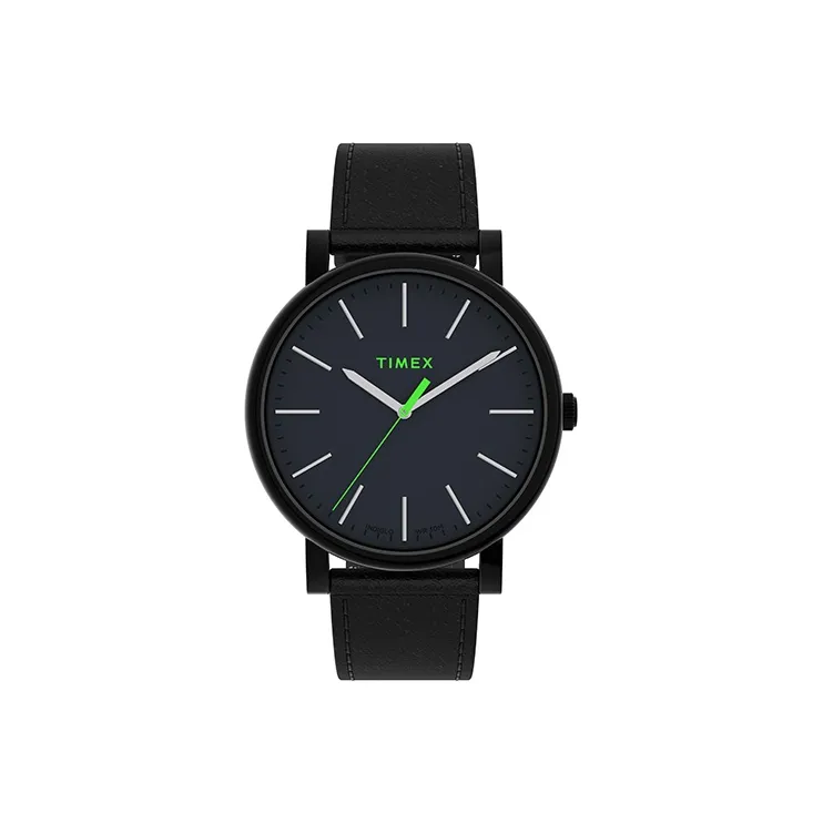 TIMEX TREND Collection Мужские часы Кварцевый механизм Кожаный ремешок 42 Черный циферблат Мужские часы TW2U05700 1