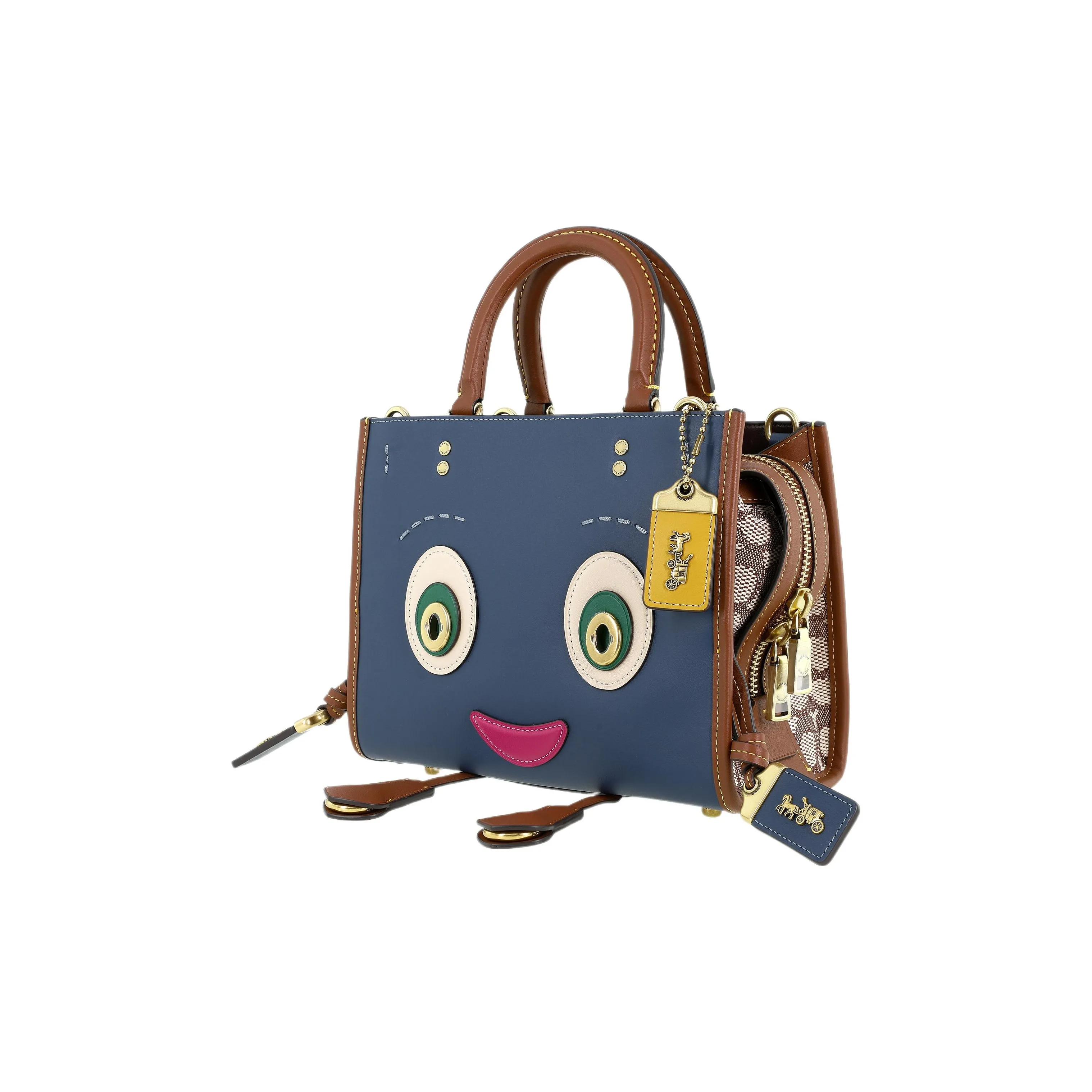 COACH Rogue Cow Leather Handbag, Shoulder Bag, Crossbody Bag Trumpets Women's Denim Blue