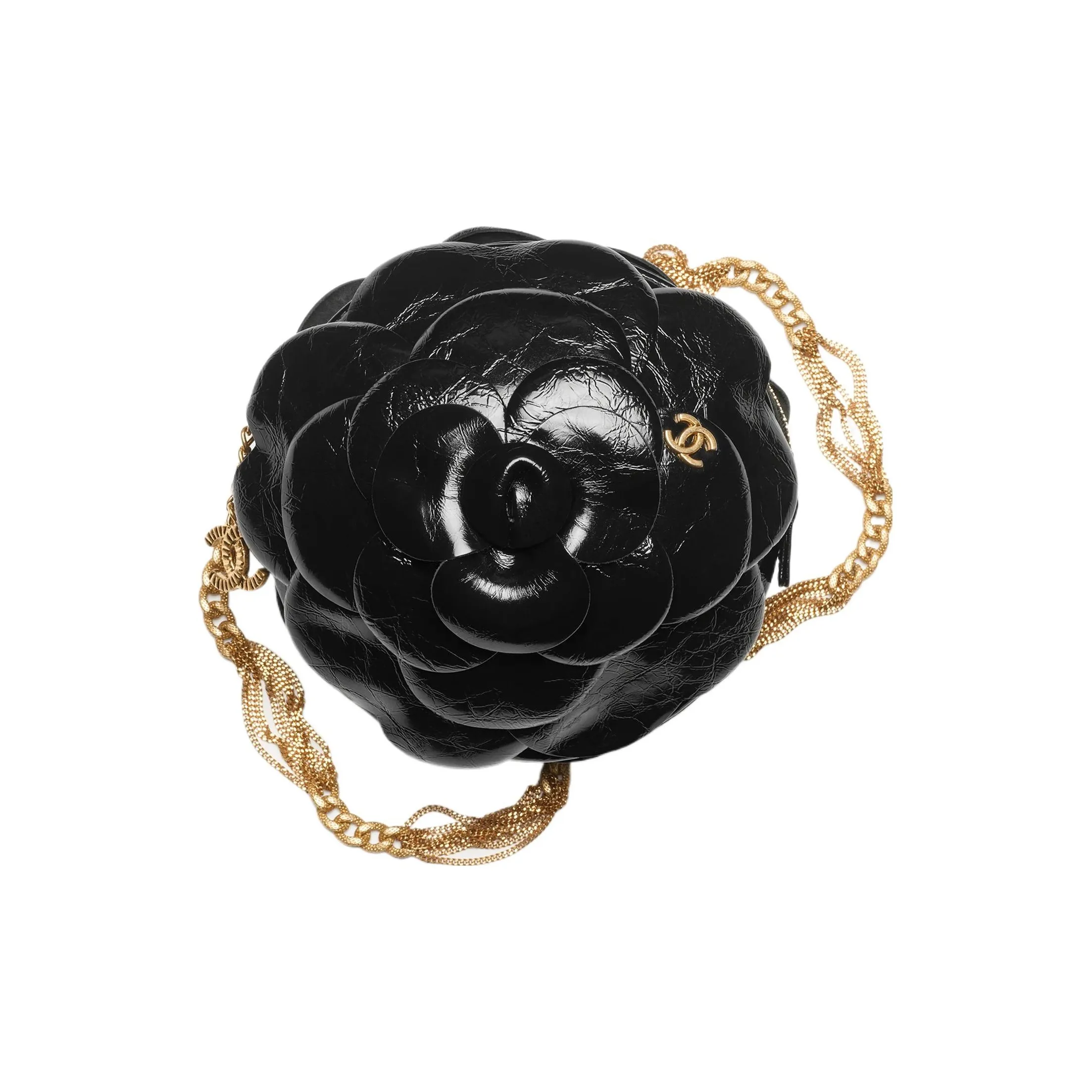 CHANEL Calfskin Evening Party Bag Clutch Shoulder Bag Women's Black