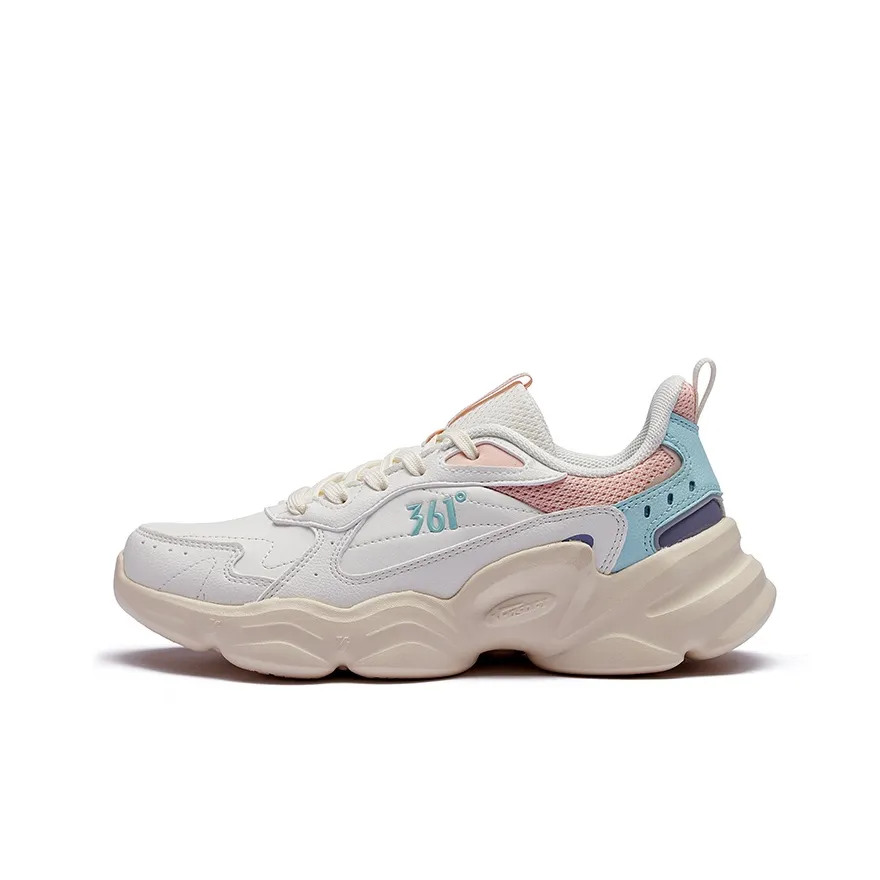 361° Cloud Series Anti Slip Wear Resistant Low Top Casual Shoes Women's Soft White Pink
