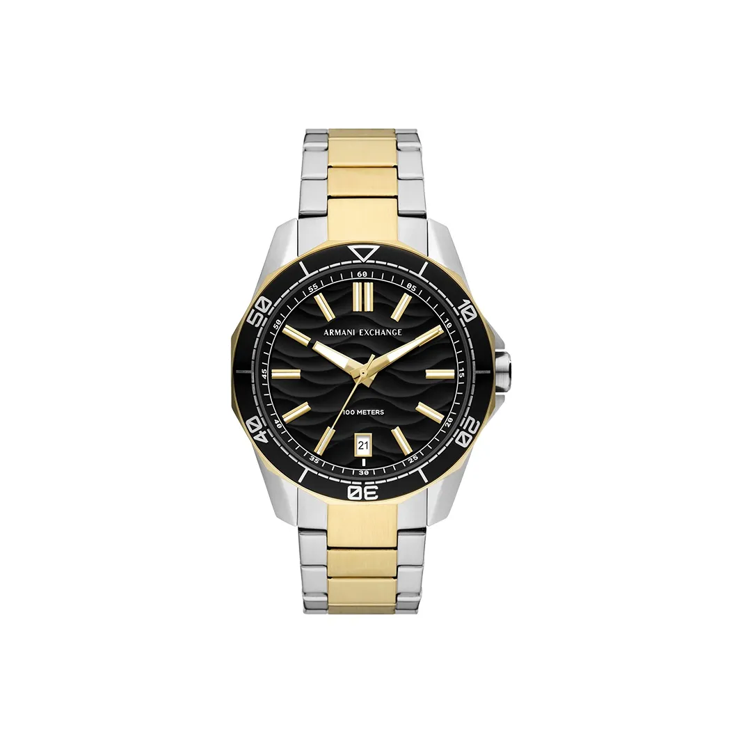 ARMANI EXCHANGEAE Наручные часы Кварцевый механизм 44 мм Черный циферблат Мужские часы