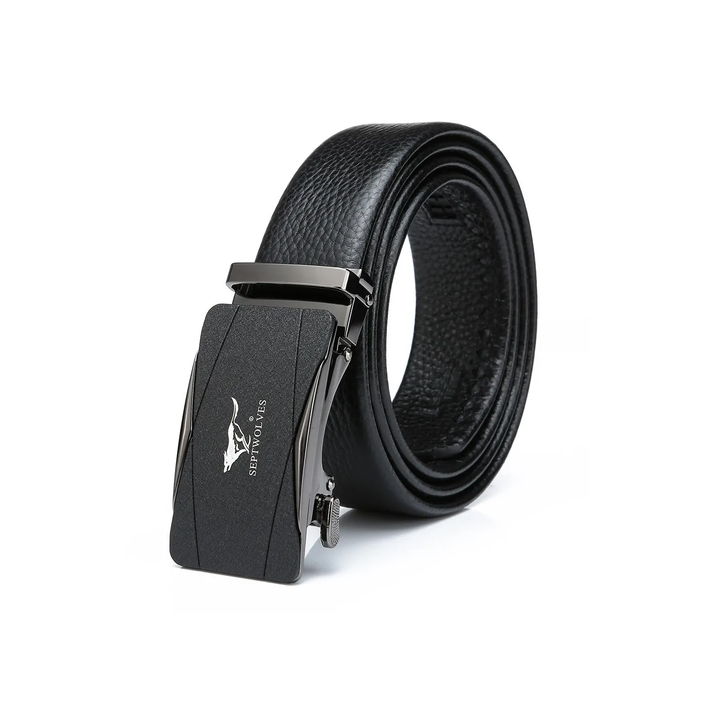 SEPTWOLVES Cow Leather Automatic Buckle Belt Men's Width  3.5cm