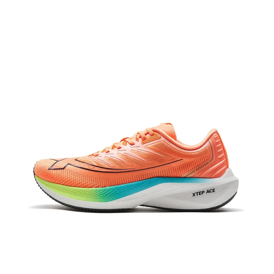 XTEP Integrated Molding Generation 1 Cushioning Wear-Resistant Low-Top Running Shoes Men's Fluorescent Soft Orange
