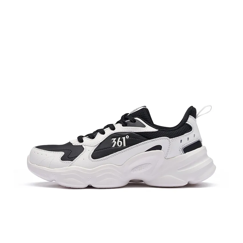 361° Cloud Anti Slip Wear Resistant Low Top Padded Casual Shoes Women's White Black