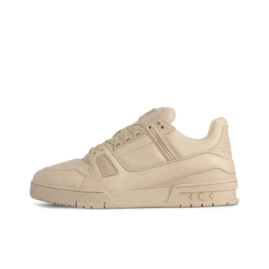 LOUIS VUITTON Trainer Low Top Skateboard Shoes Men's Beige