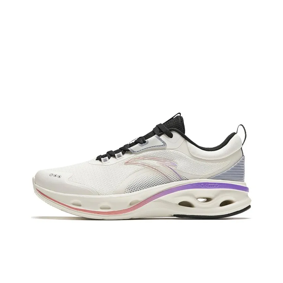 ANTA Energy Ring Устойчивый к истиранию Низкий Топ Беговые кроссовки Женские Белый Серый