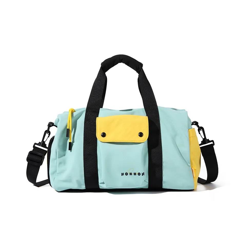 NOXXON Polyamide Luggage Bag Handbag Travel Bag Gym Bag Large Size Unisex Obsidian Black/Daylily Color