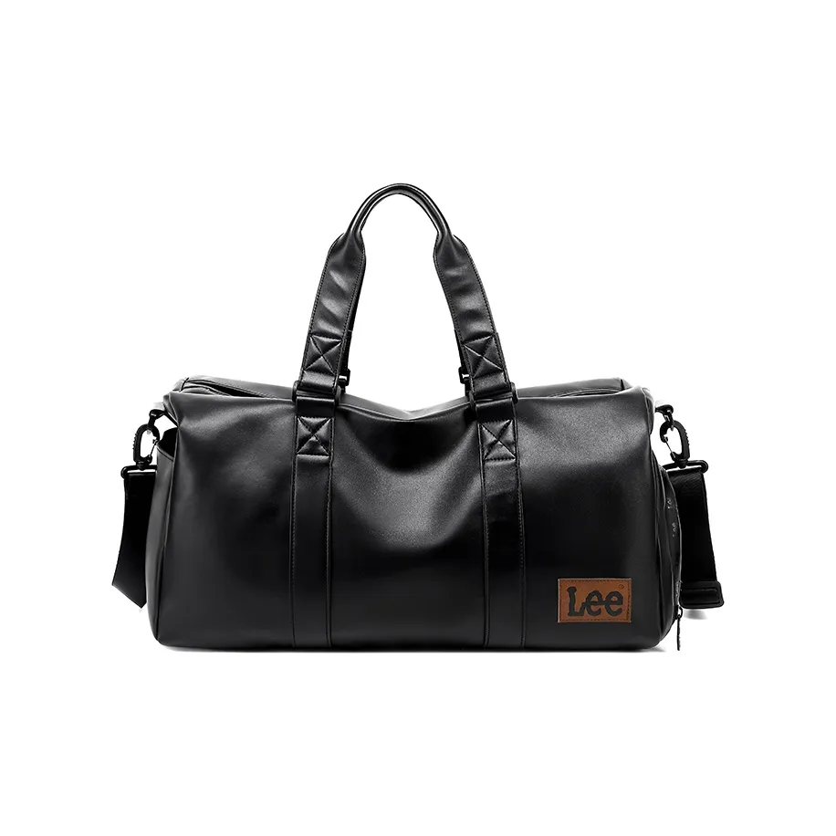 Lee PVC Leather Travel Bag, Luggage Bag, Gym Bag, Crossbody Bag Unisex Black