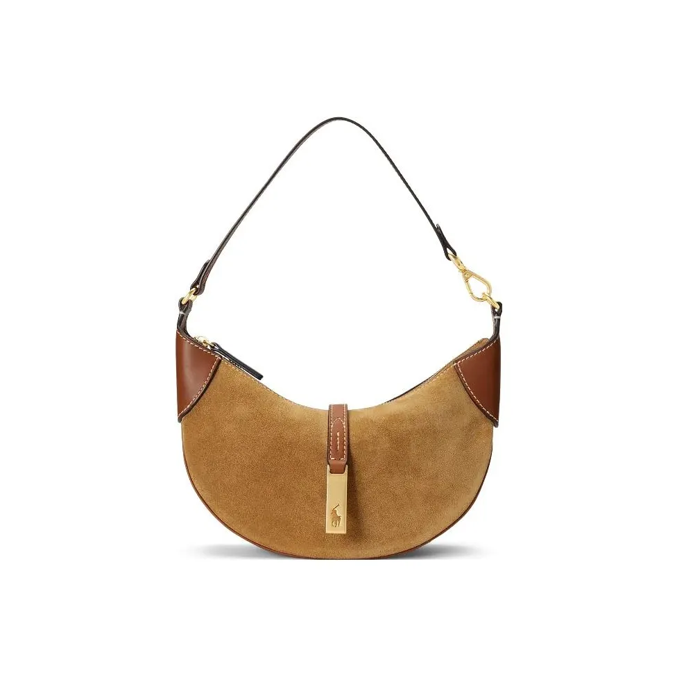 Polo Ralph Lauren Nubuck Shoulder Bag Women's Brown