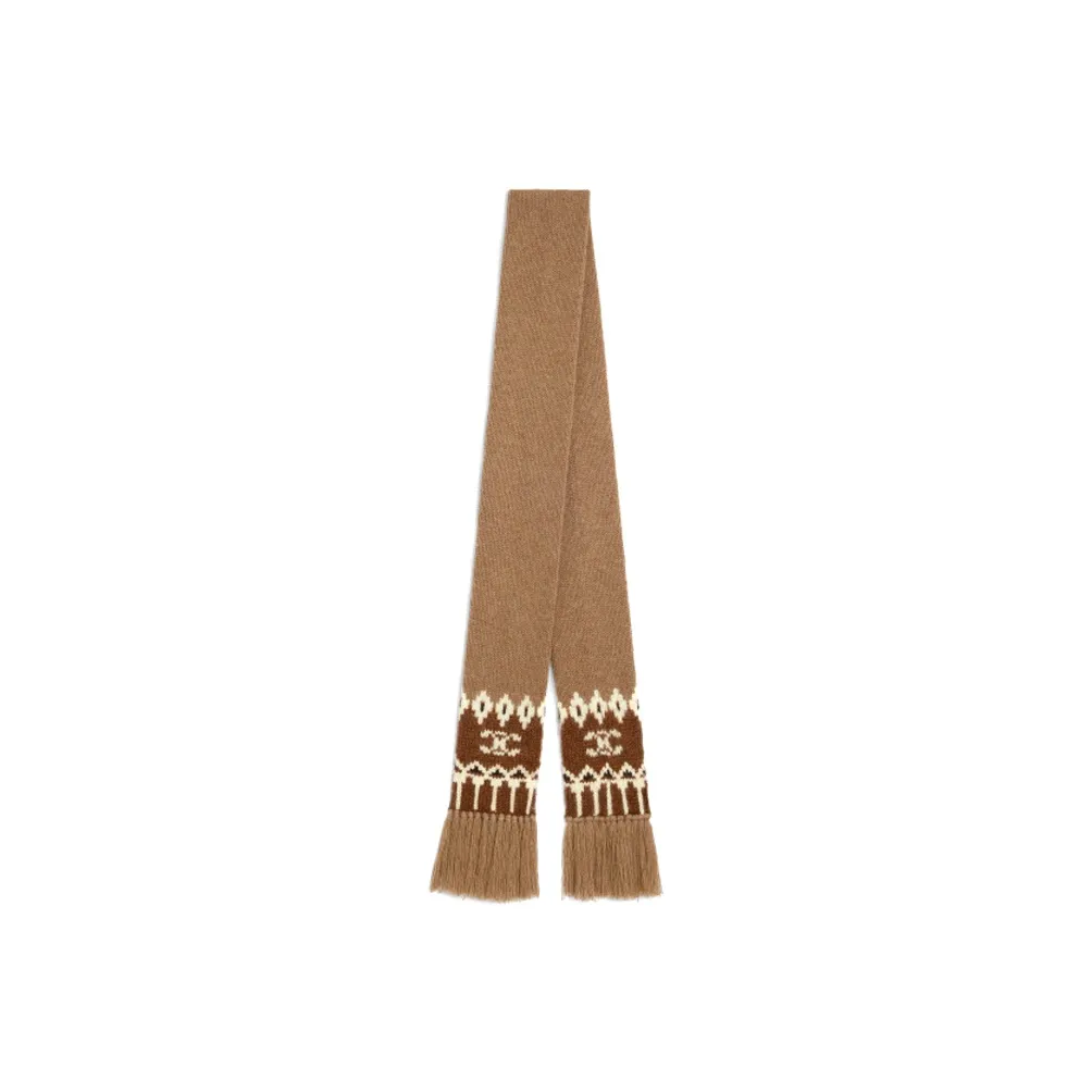 CELINE Scarf In Triomphe Fair Isle Wool