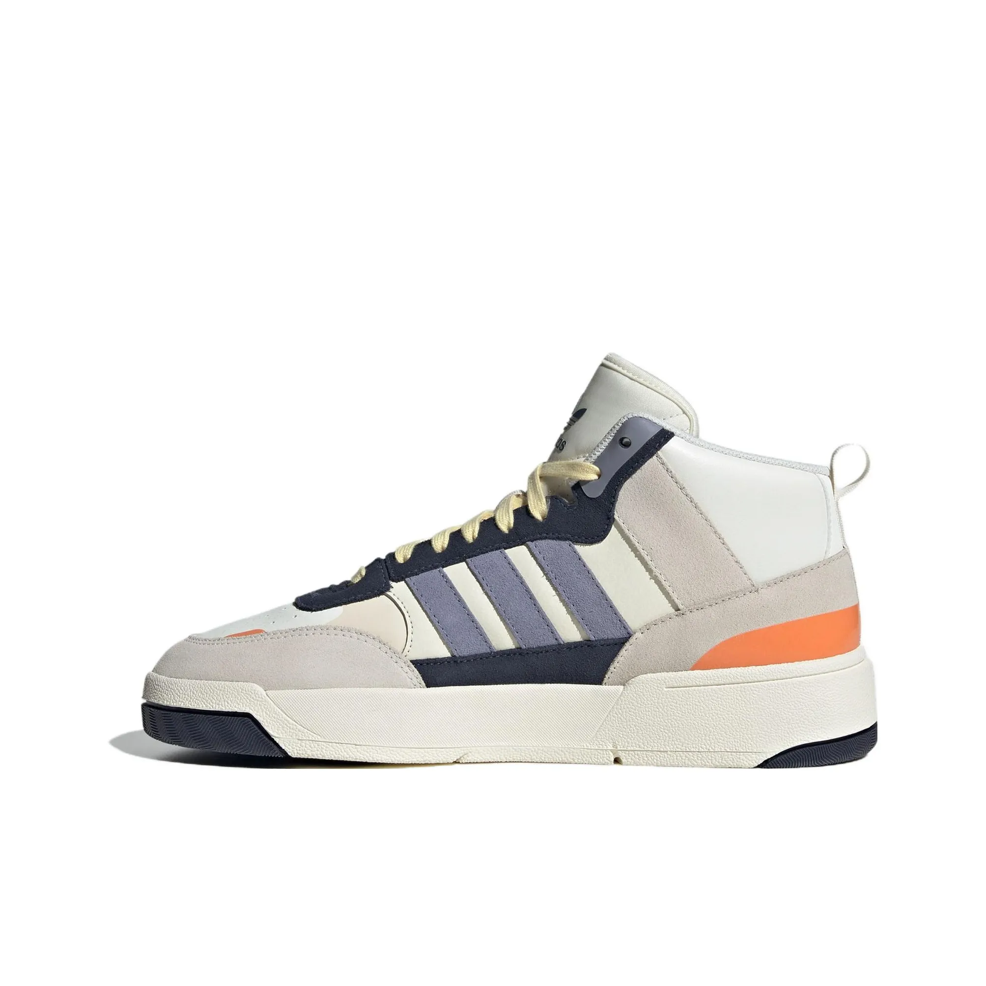 Adidas Originals Post Up Anti Slip Wear Resistant High Top Skateboard Shoes Unisex Beige Blue