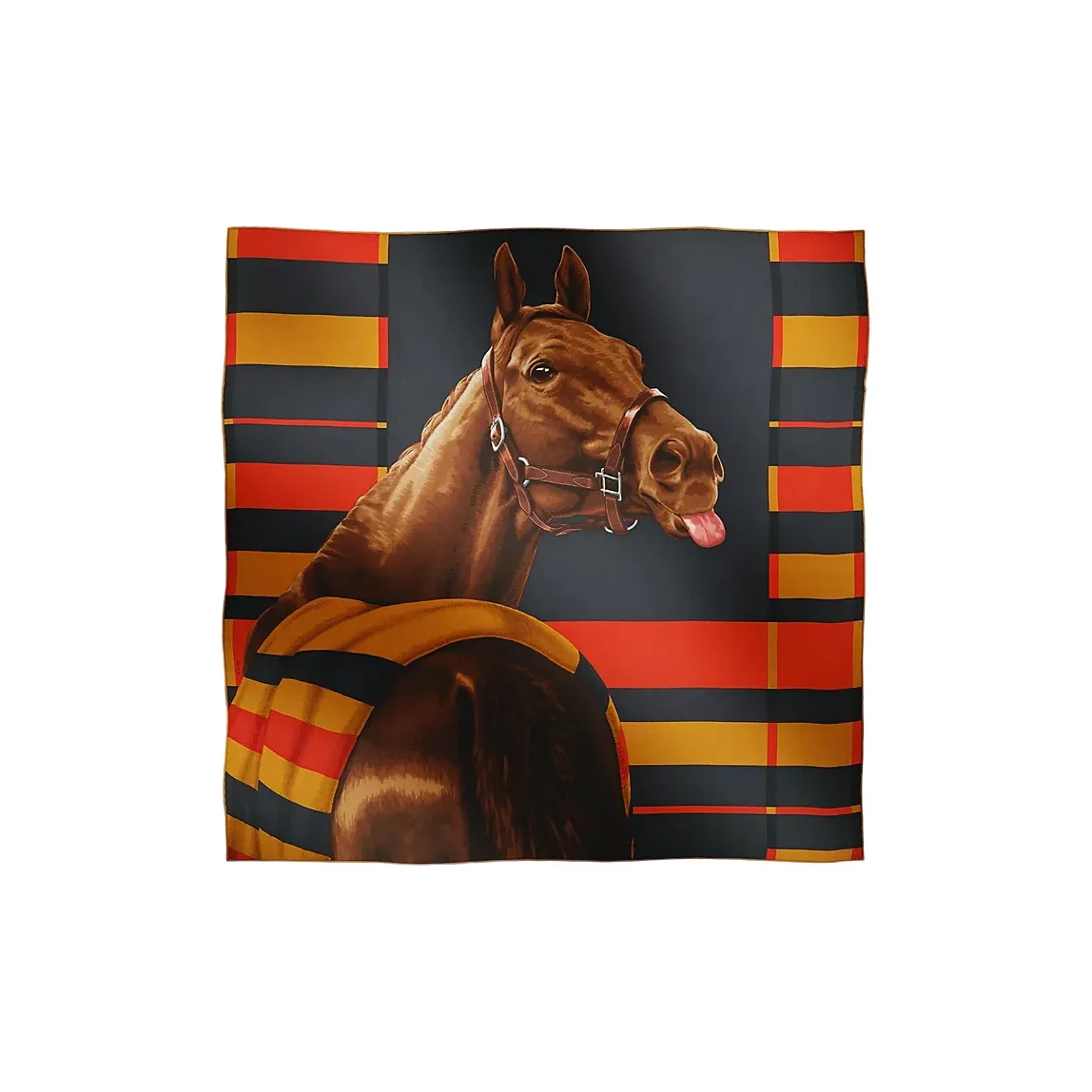hermes Oran Rocabar De Rire Knit Scarves Unisex Multicolor
