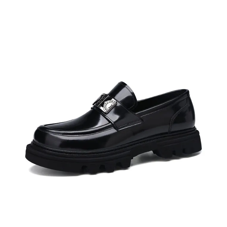U7 Top Grain Cow Leather Collection Men's Casual Shoes Men's Black