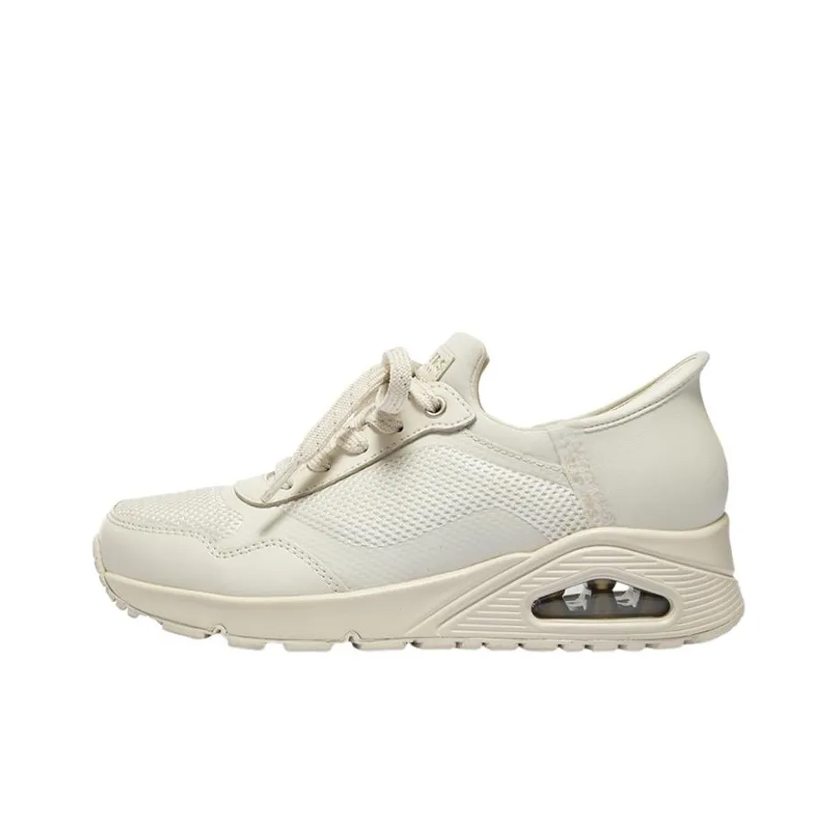 Skechers Амортизация и Дышащий Низкий Топ Air Cushion Повседневные Беговые Кроссовки Женские Белые