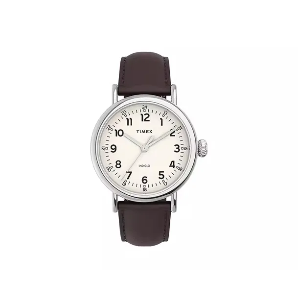 TIMEX WATERBURY Collection Наручные часы Кварцевый механизм Кожаный ремешок 40 мм Бежевый циферблат Унисекс