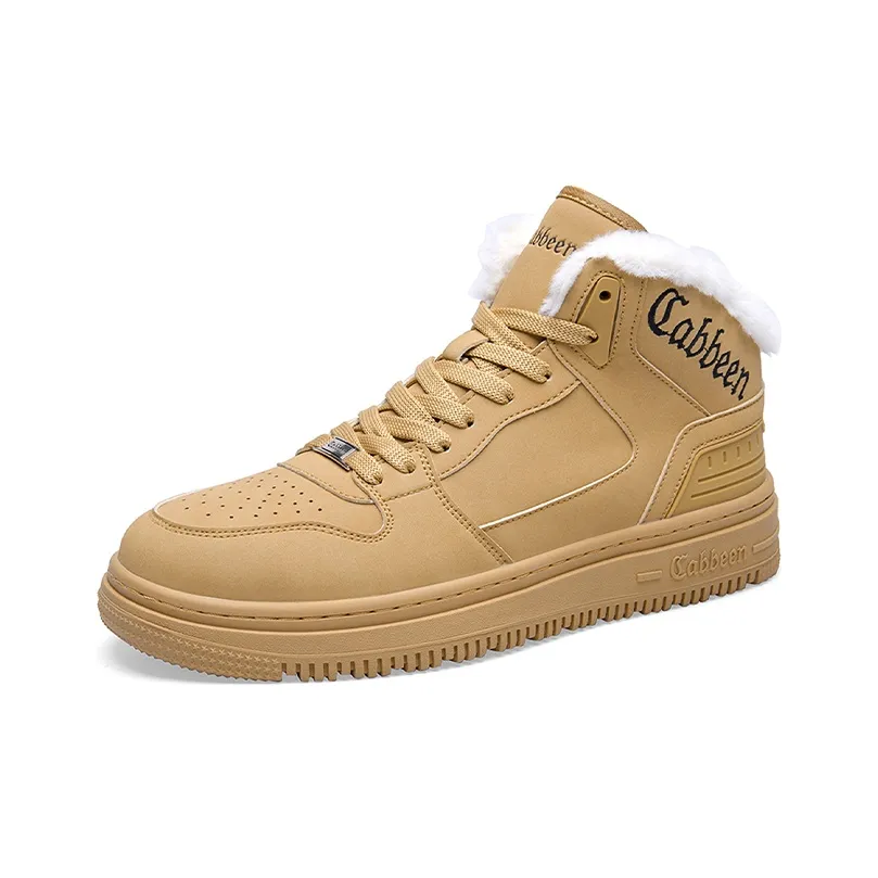 Cabbeen Термические Износостойкие Высокие Кроссовки для Скейтбординга Мужские Желтые