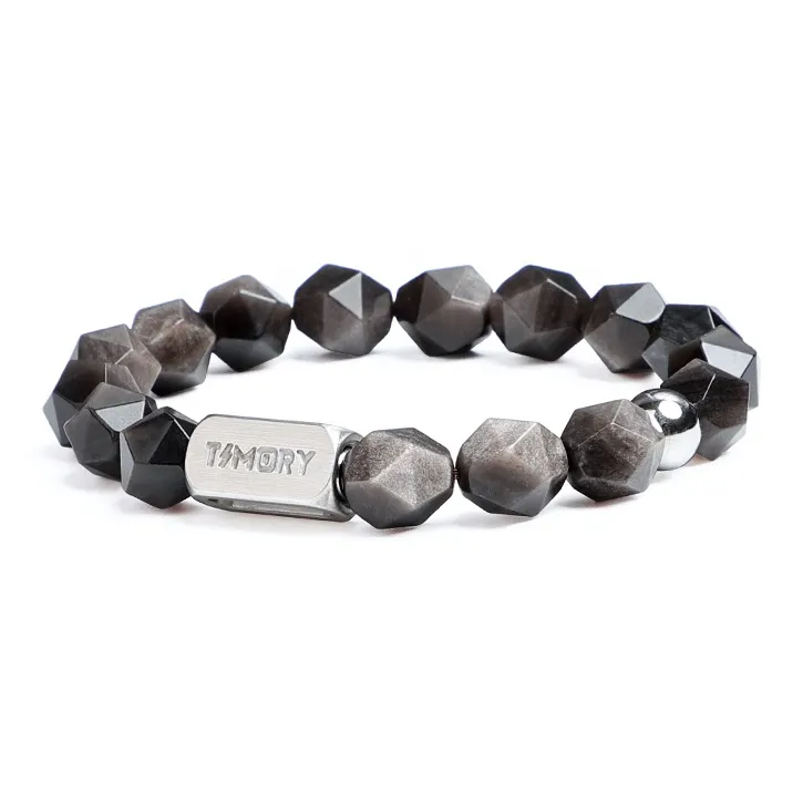 TUBAOSHU Серебряный SHEEN Обсидиан Браслеты Унисекс