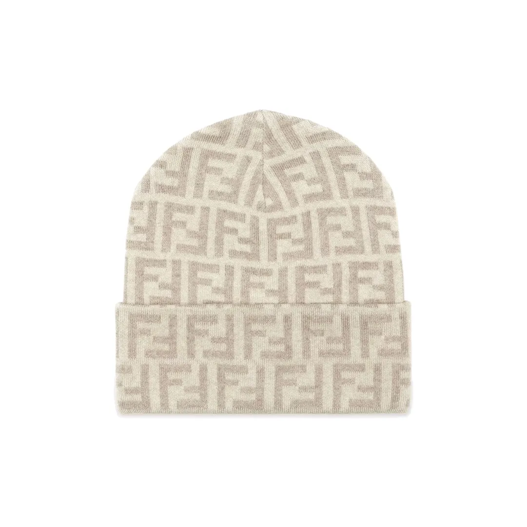 FENDI Wool Beanies Women's Beige