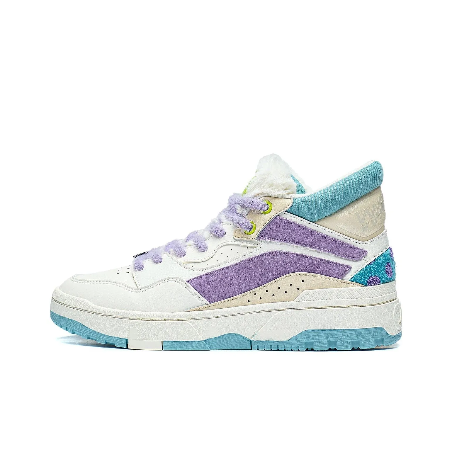 DISHINIGUAISHOUDAXUE x LiNing VIVO MID Wave MID Cushioning, Wear Resistant High Top Casual Shoes Women's White Purple