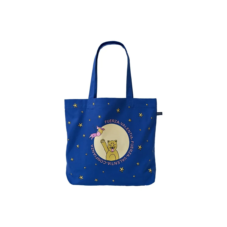 LOST PATTERN 100% Cotton Tote Bag, Shopping Bag, Makeup Bag, Handbag, Shoulder Bag Women's Dark Blue