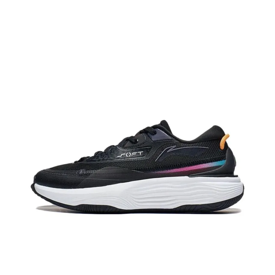 LiNing SOFT WARM Cushioning Wear Resistant Low Top Casual Billionaire shoes Men's Black Orange