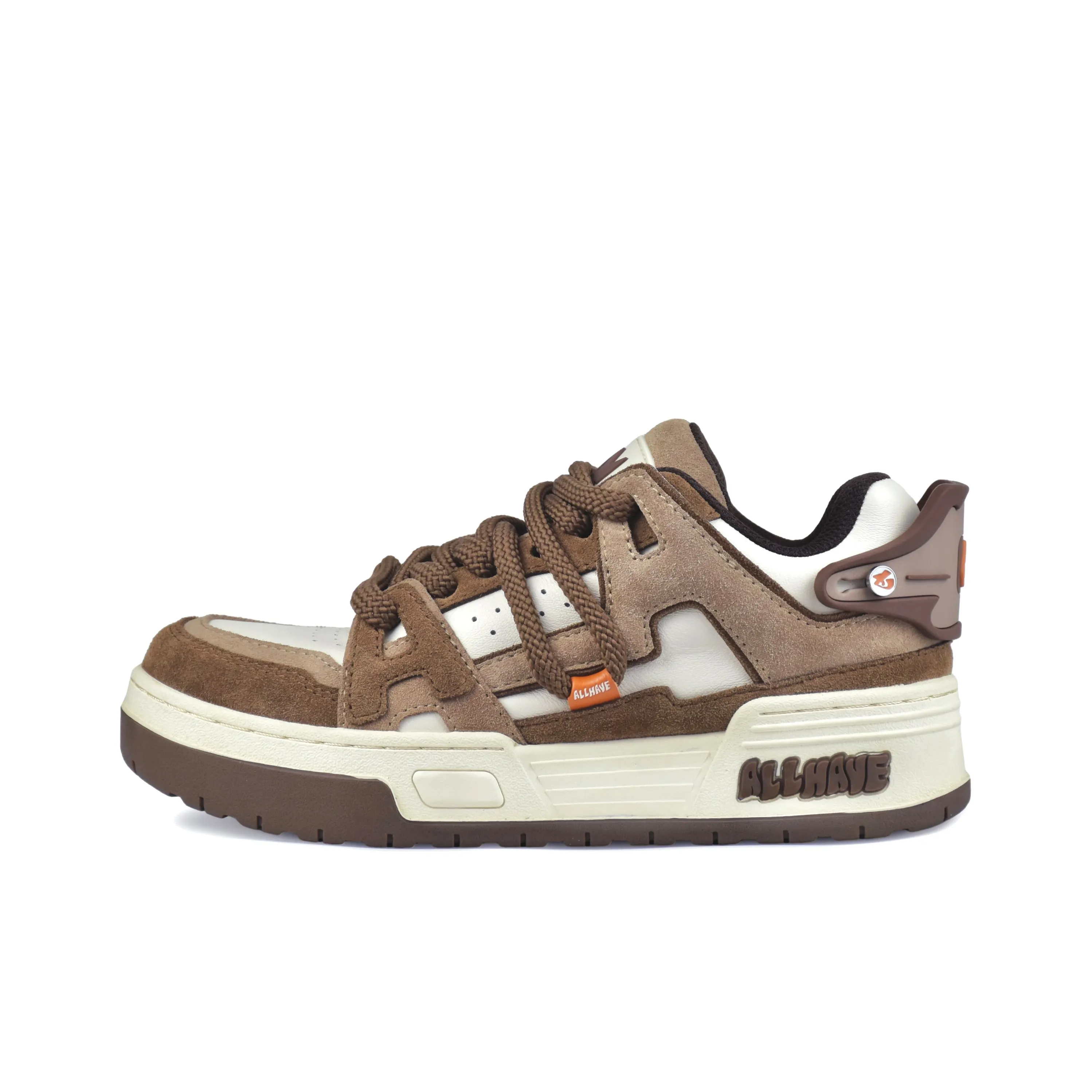 ALLHAVE Retro Futurer AA Anti Slip Wear Resistant Low Top Skateboard Shoes Unisex Brown