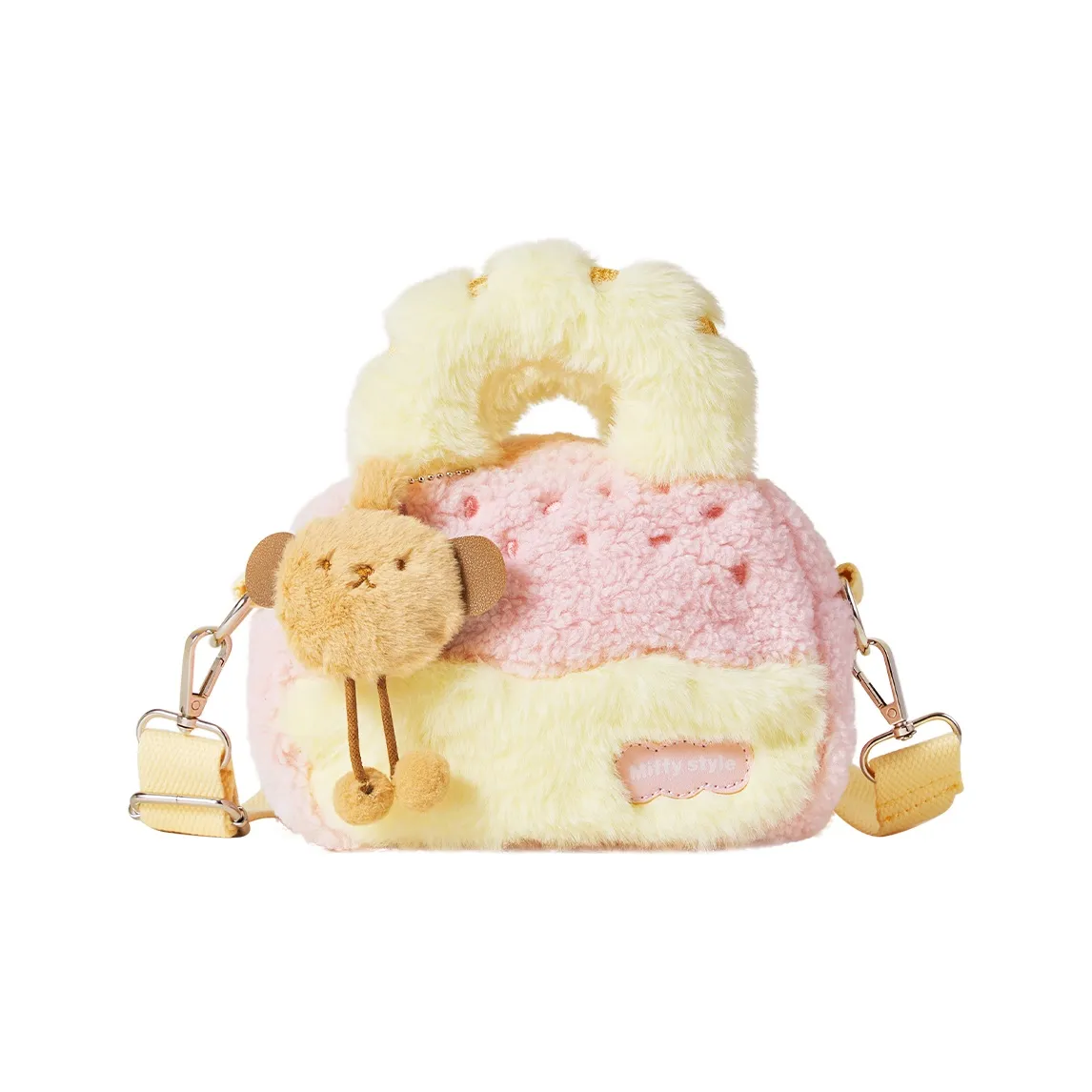 MIFFY Шерпа Тост Сумка Ручная Сумка Сумка через плечо Женская Розовая Коричневая