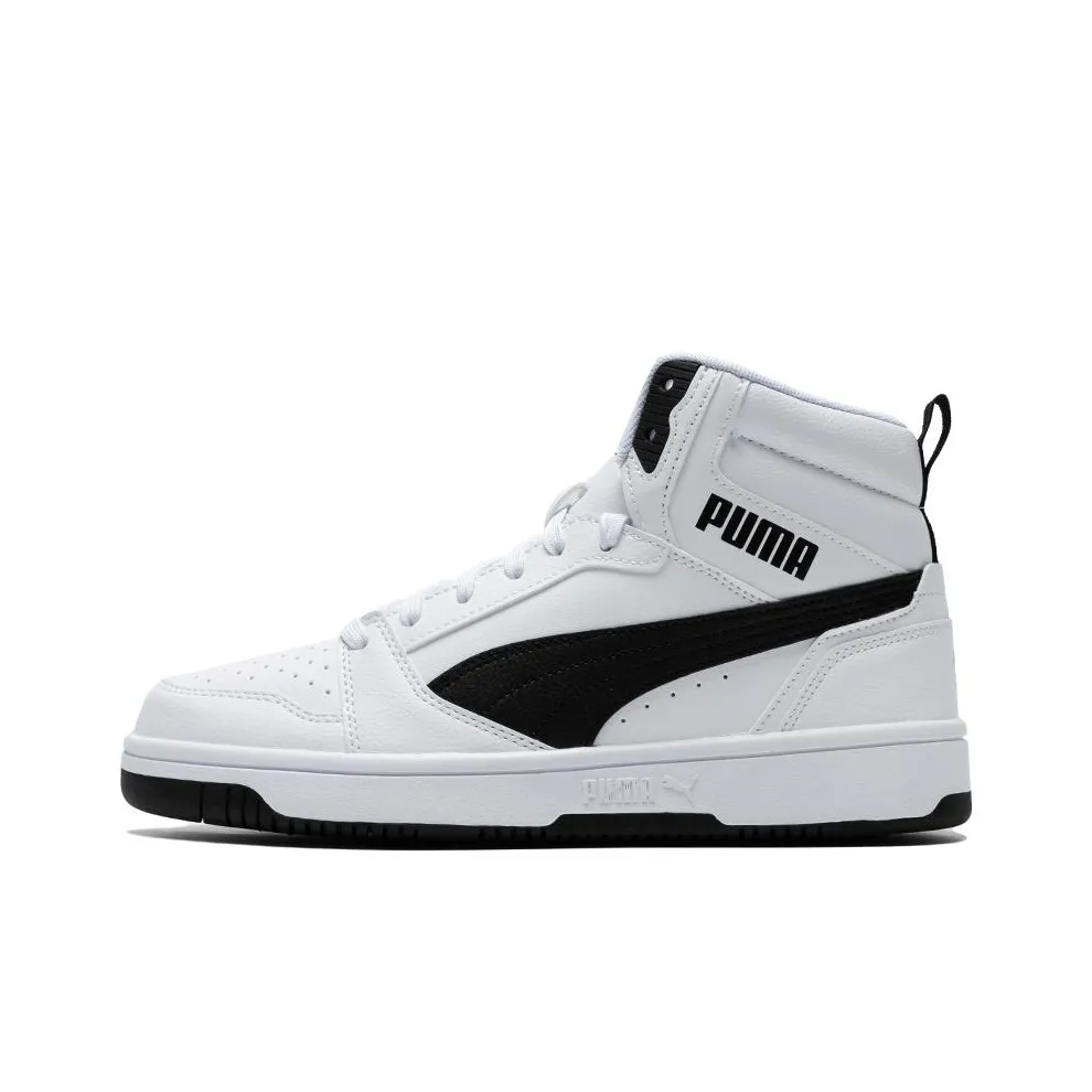 PUMA Rebound v6 Износостойкий и Легкий MID Скейтборд Кроссовки Унисекс Черный Белый