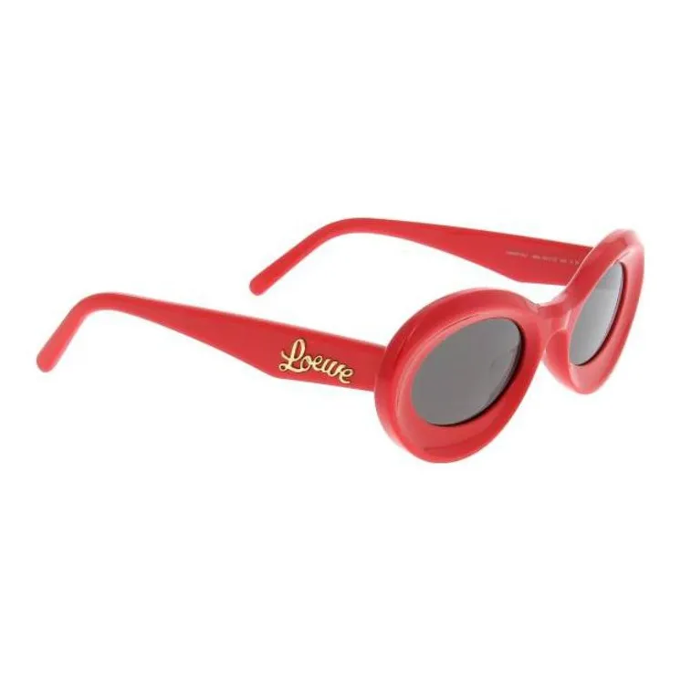 LOEWE Совместное издание Ацетатные ОВАЛЬНЫЕ Солнцезащитные очки Женские Красные