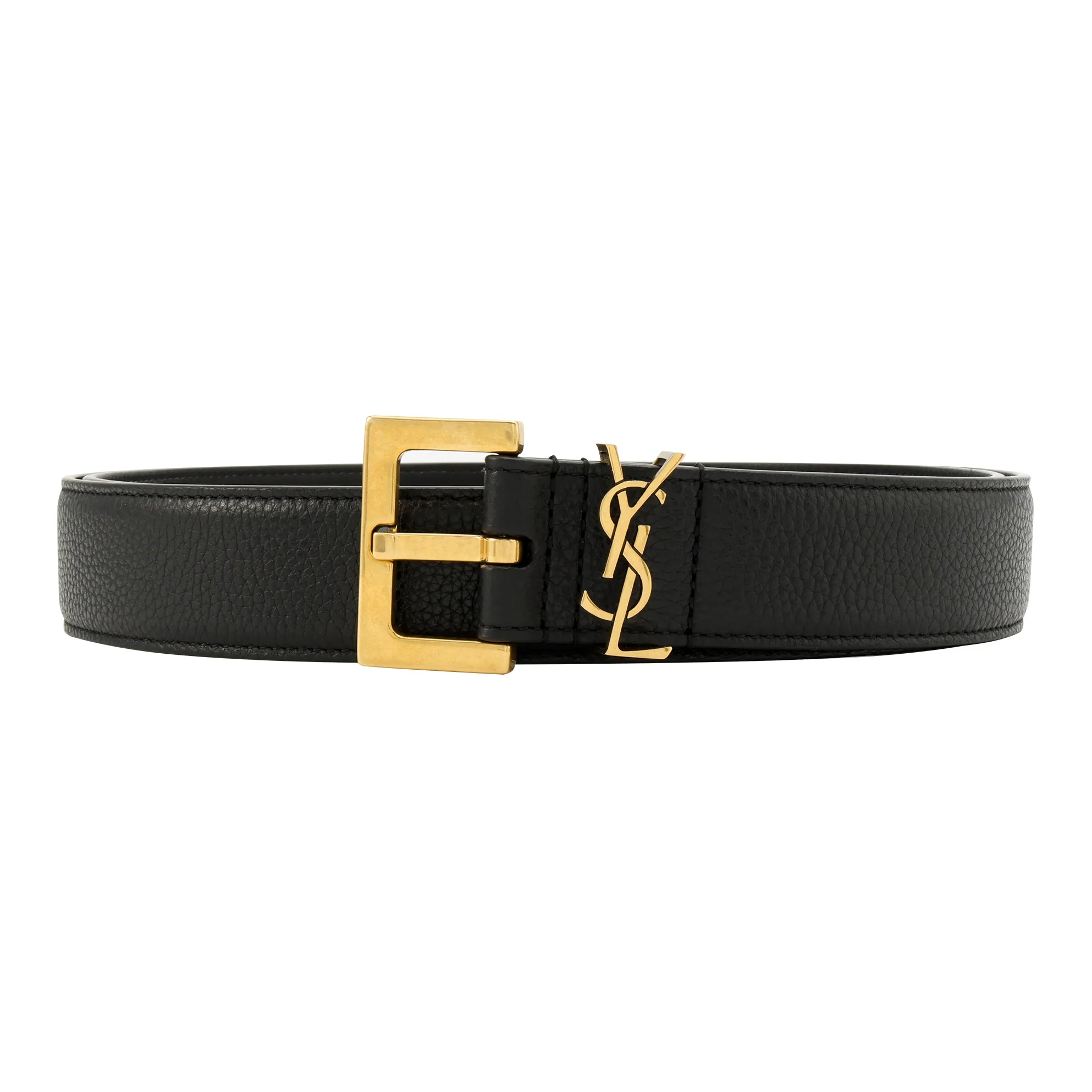 SAINT LAURENT Cassandre Logo Plaque Belt